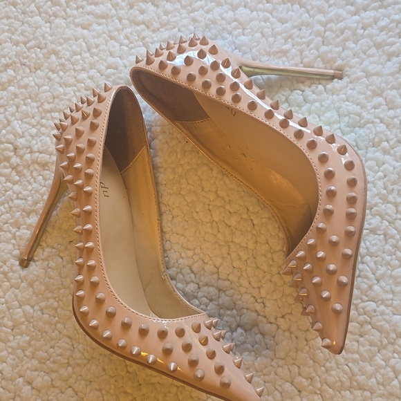 Jiu Du Studded Nude High Heels - Picture 4 of 13